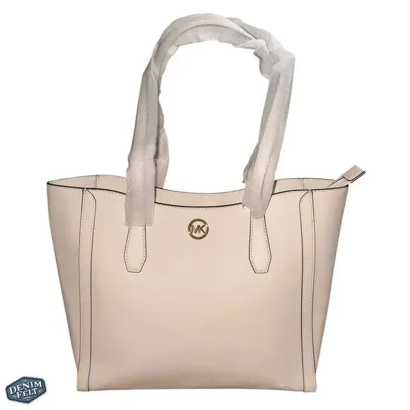 MICHAEL KORS Light Cream Coated Canvas Leida Large Tote Bag/PurseNEW/NWT!!